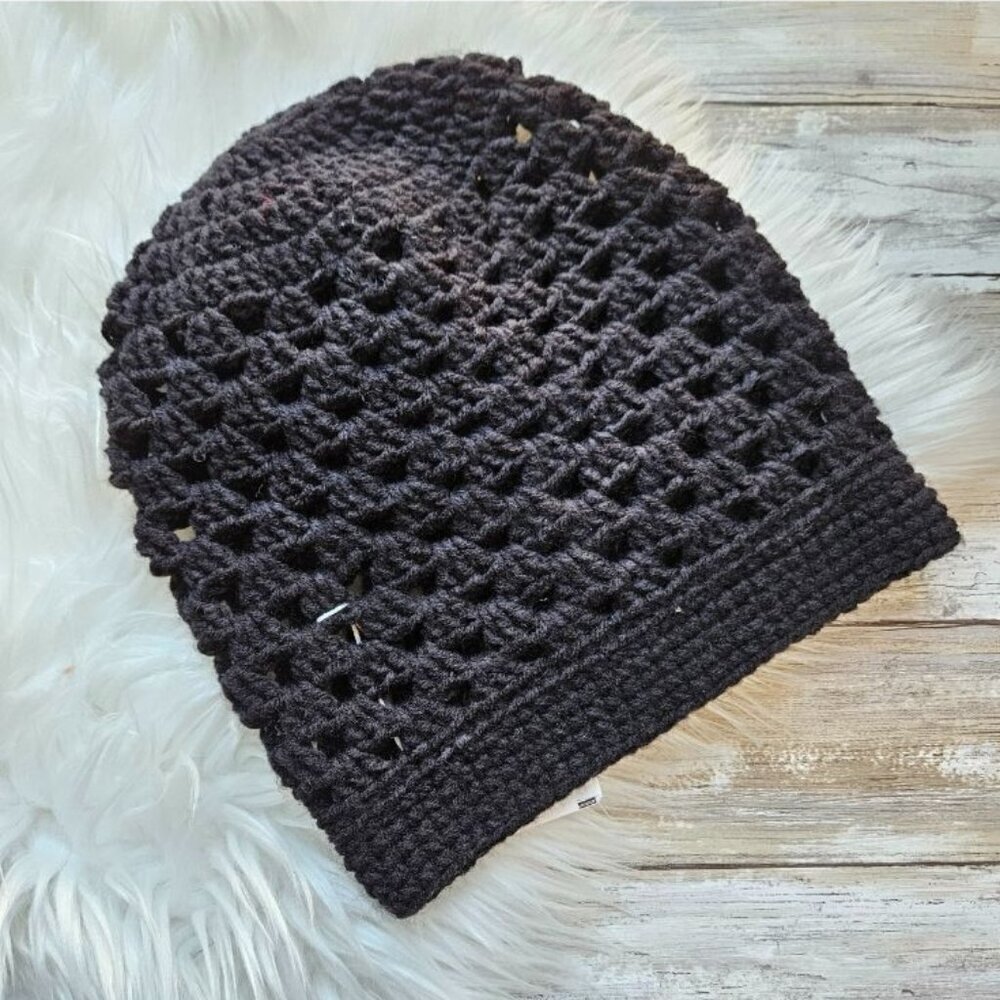 Toddler Hat from Cotton N Kandi on Etsy- 18" Lacey Slouchy Black